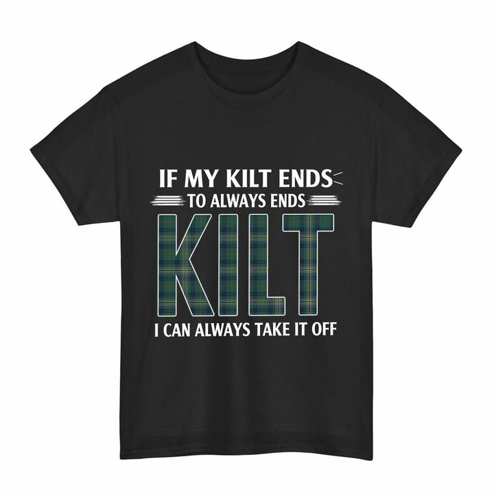 Scottish Kennedy Modern Clan Tartan Kilt Pride T-Shirt Tartan Plaid Black Color