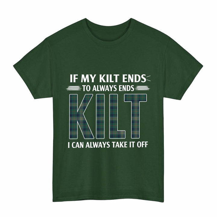 Scottish Kennedy Modern Clan Tartan Kilt Pride T-Shirt Tartan Plaid Forest Green Color