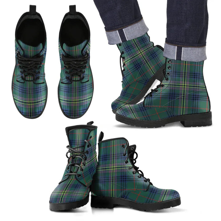 Scottish Kennedy Modern Clan Tartan Leather Boots