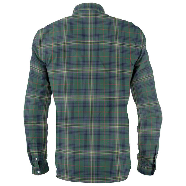 Scottish Kennedy Modern Clan Tartan Long Sleeve Shirt Back Side Tartan Plaid