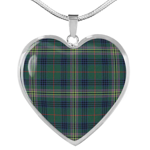 Scottish Kennedy Modern Clan Tartan Necklace Heart Tartan Plaid 1