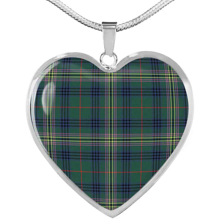 Scottish Kennedy Modern Clan Tartan Necklace Heart Tartan Plaid 1