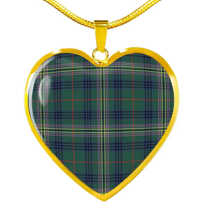 Scottish Kennedy Modern Clan Tartan Necklace Heart Tartan Plaid 2