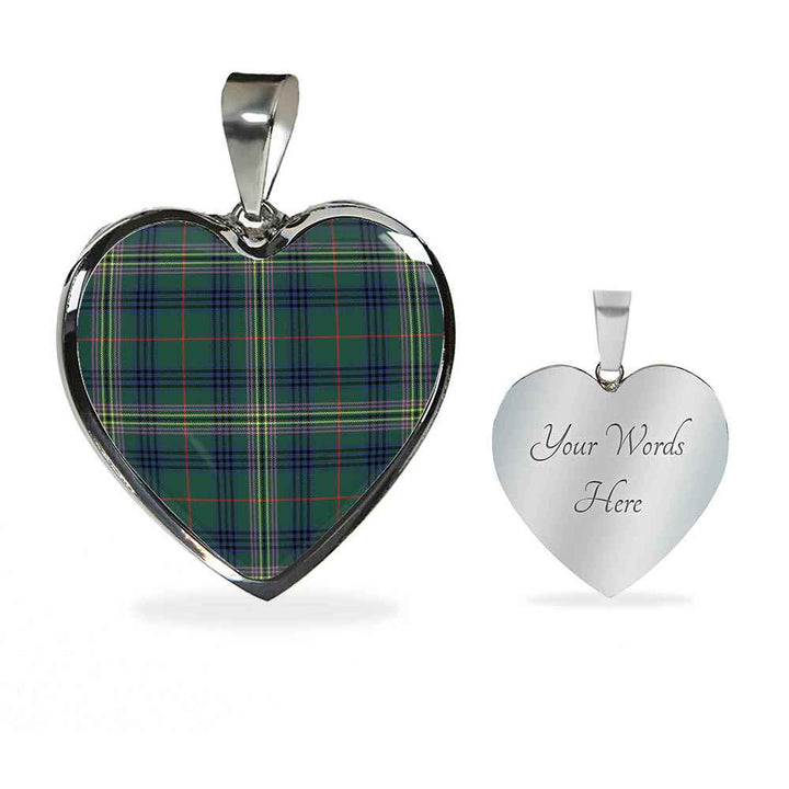 Scottish Kennedy Modern Clan Tartan Necklace Heart Tartan Plaid 3