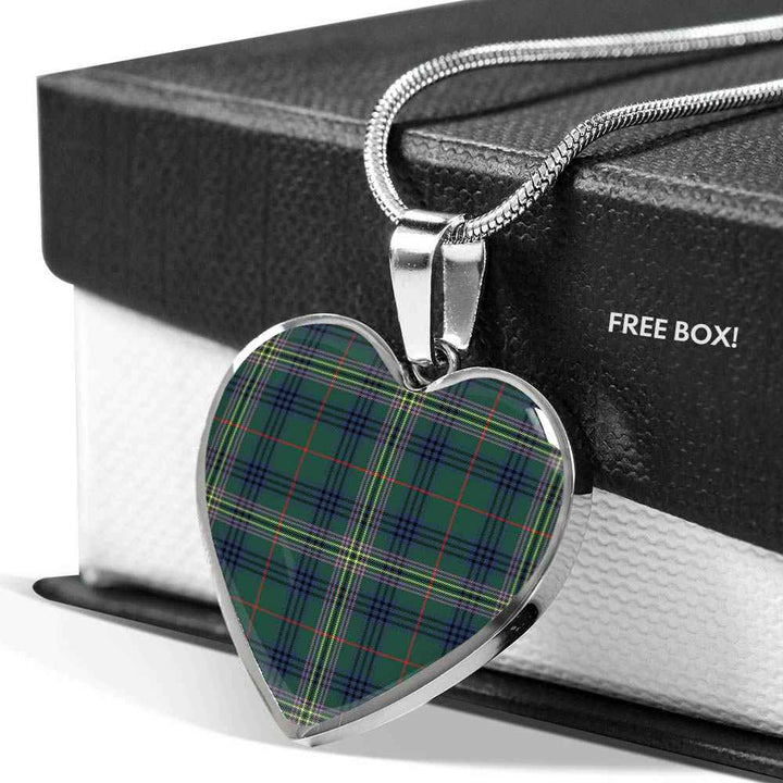 Scottish Kennedy Modern Clan Tartan Necklace Heart Tartan Plaid 5