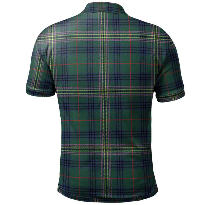 Scottish Kennedy Modern Clan Tartan Polo Shirt Back Side Tartan Plaid