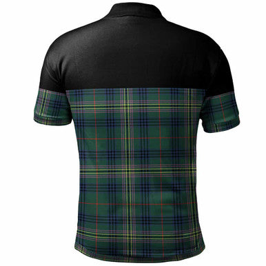Scottish Kennedy Modern Clan Tartan Polo Shirt - Horizontal Style Back Side Tartan Plaid