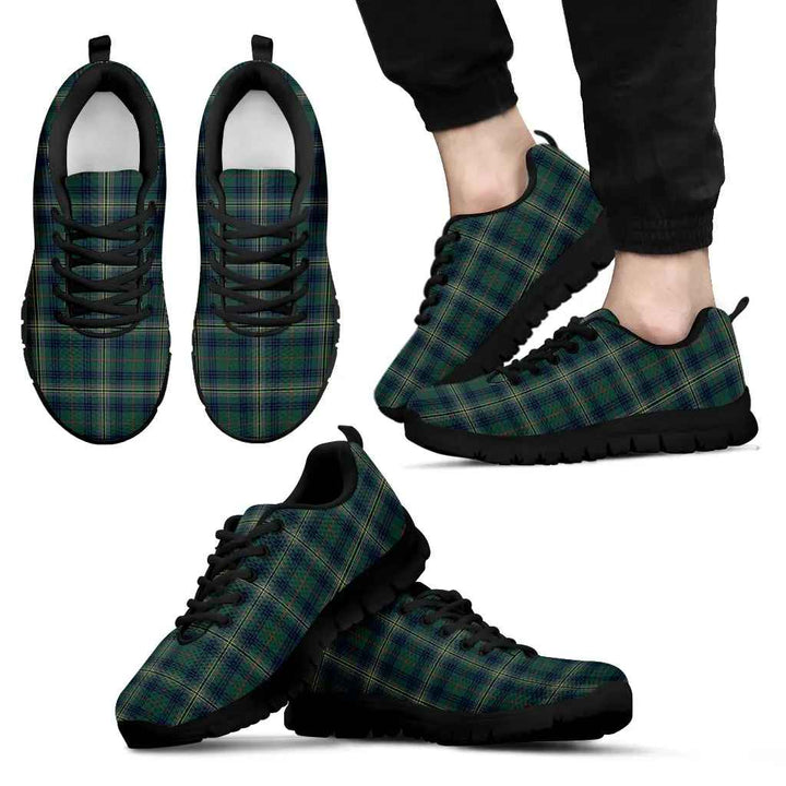 Scottish Kennedy Modern Clan Tartan Sneakers Black Sole Tartan Plaid