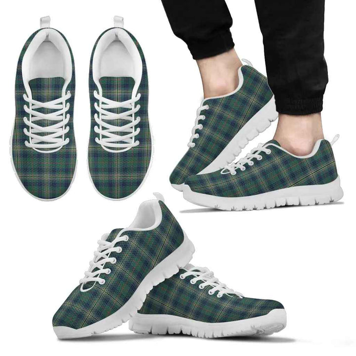 Scottish Kennedy Modern Clan Tartan Sneakers White Sole Tartan Plaid