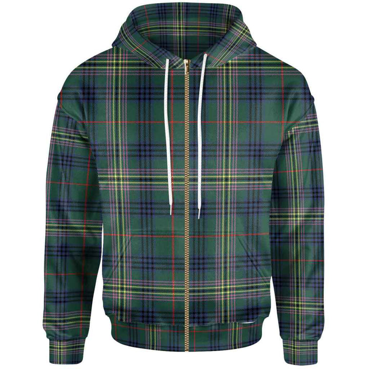 Scottish Kennedy Modern Clan Tartan Hoodie Zip Tartan Plaid