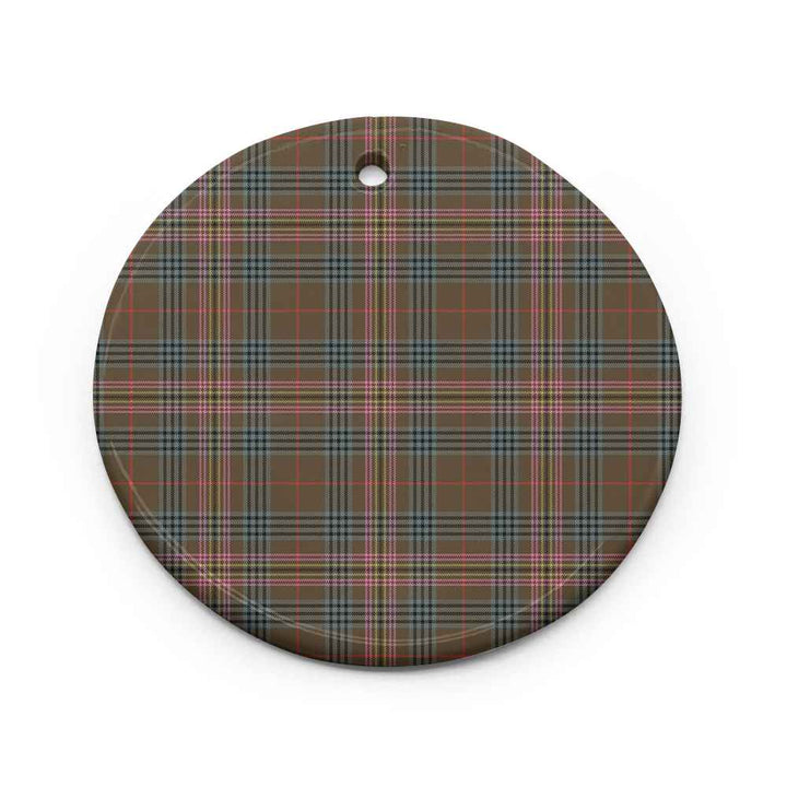 Scottish Kennedy Weathered Clan Tartan Ceramic Ornament Circle Shape Tartan Plaid