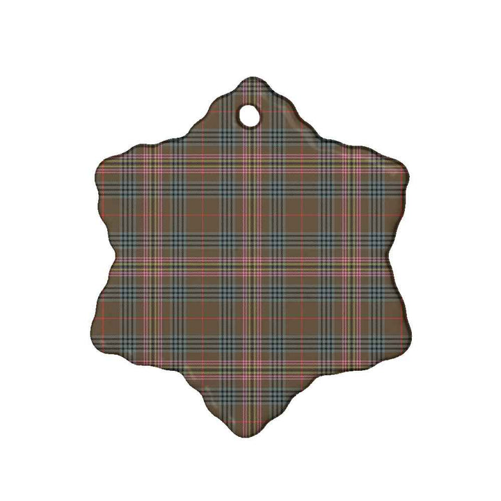 Scottish Kennedy Weathered Clan Tartan Ceramic Ornament Snow Flake Shape Tartan Plaid