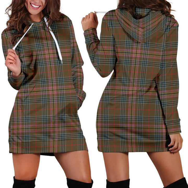 Scottish Kennedy Weathered Clan Tartan Hoodie Dress