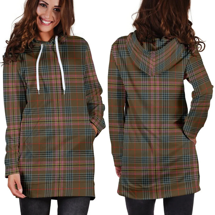 Scottish Kennedy Weathered Clan Tartan Hoodie Dress