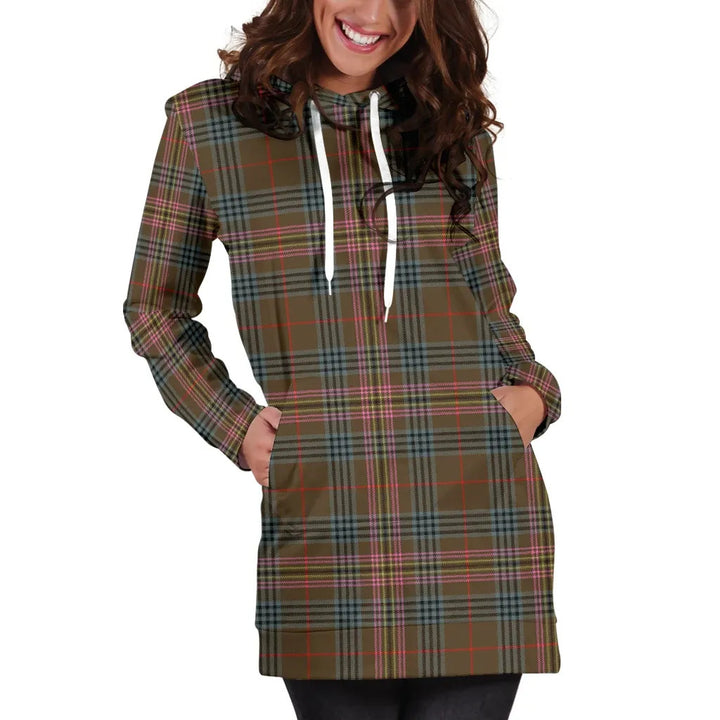 Scottish Kennedy Weathered Clan Tartan Hoodie Dress