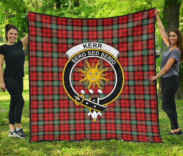 Scottish Kerr Ancient Clan Crest Tartan Quilt Tartan Plaid 1