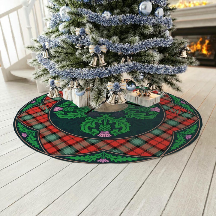 Scottish Kerr Ancient Clan Tartan Christmas Tree Skirt Old Scottish Thistle Flower No Tassels Tartan Plaid 3