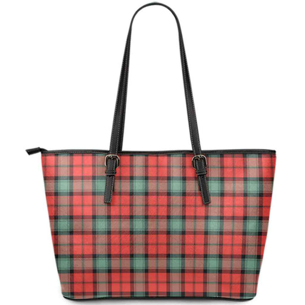 Scottish Kerr Ancient Clan Tartan Leather Tote Tartan Plaid