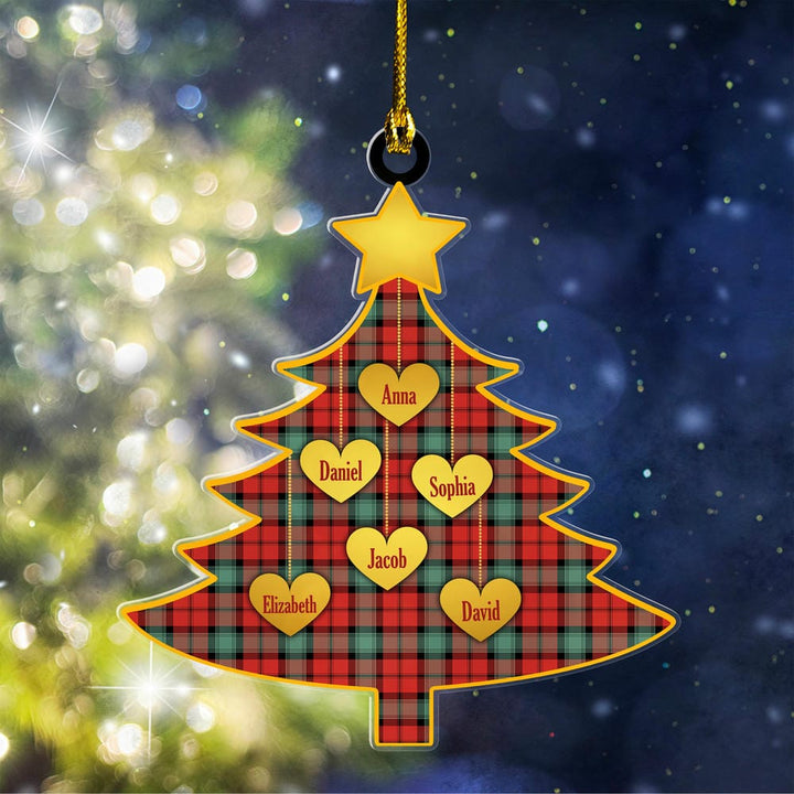 Scottish Kerr Ancient Clan Tartan Ornament Custom Family Christmas Tree Tartan Plaid 1