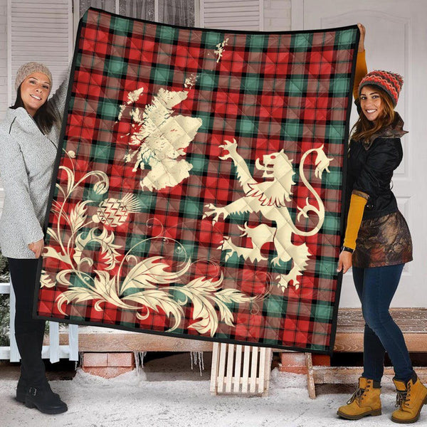 Scottish Kerr Ancient Clan Tartan Quilt Rampant Lion with Thistle Tartan Plaid 2