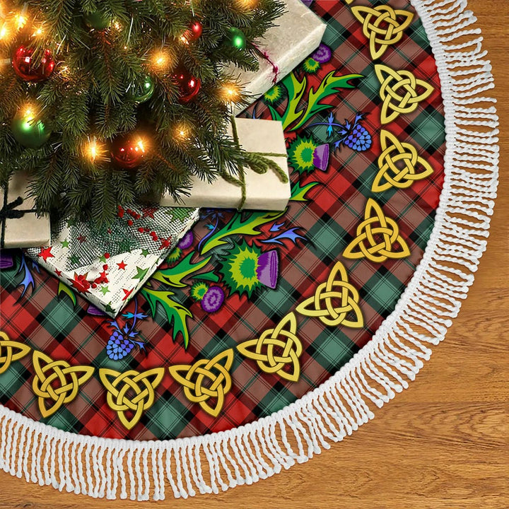 Scottish Kerr Ancient Clan Tartan Thistle Celtic Knot Christmas Tree Skirt Tassels Tartan Plaid 2