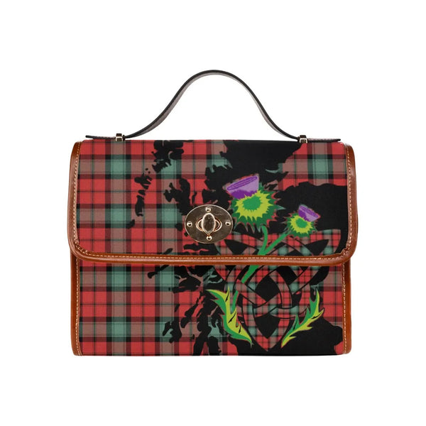 Scottish Kerr Ancient Clan Tartan Waterproof Canvas Bag With Thistle Tartan Plaid 2
