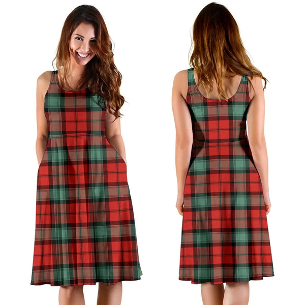 Scottish Kerr Ancient Clan Tartan Women Midi Dress