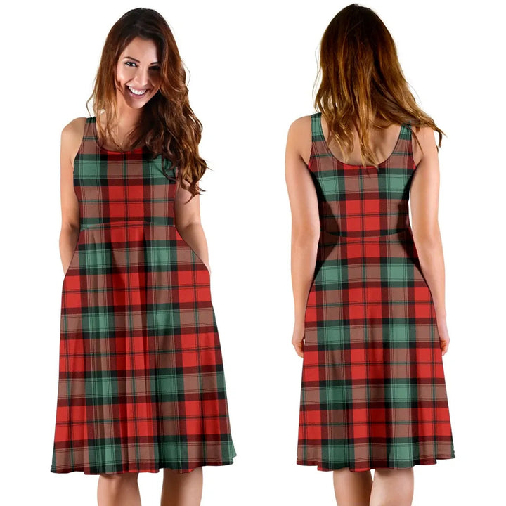 Scottish Kerr Ancient Clan Tartan Women Midi Dress