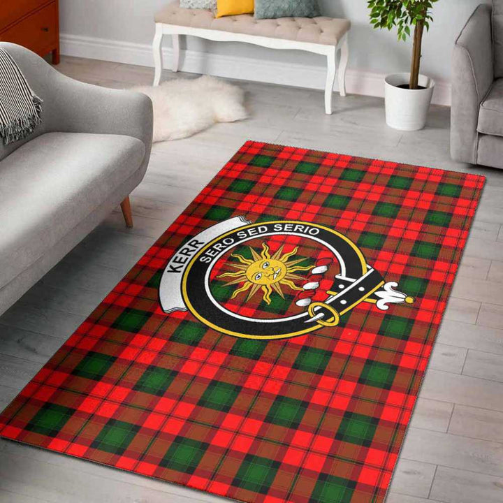 Scottish Kerr Clan Crest Tartan Area Rug Tartan Plaid 1