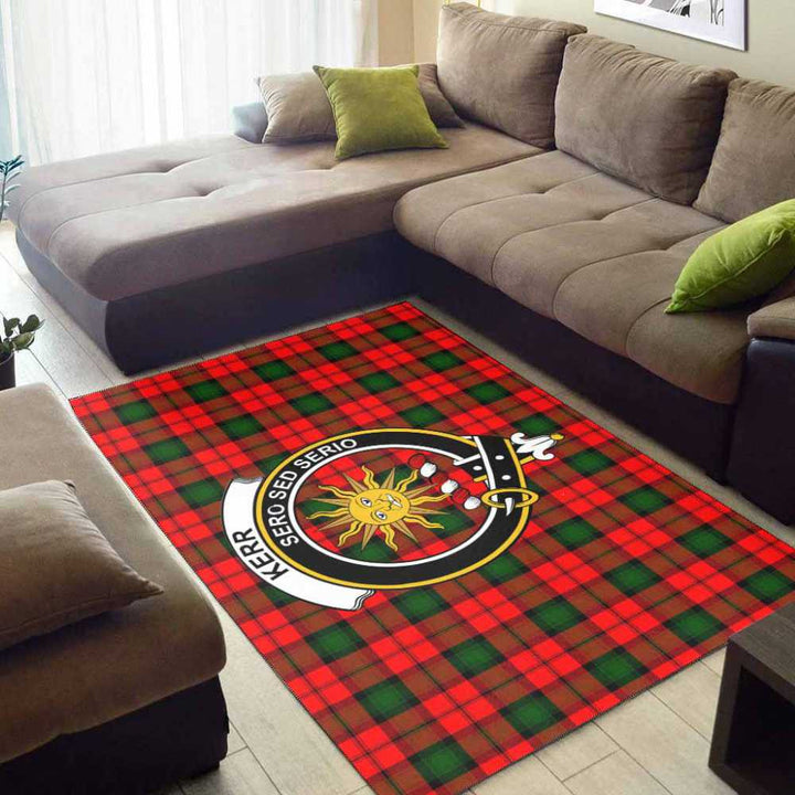 Scottish Kerr Clan Crest Tartan Area Rug Tartan Plaid 2