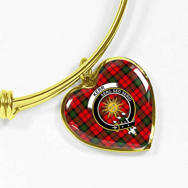 Scottish Kerr Clan Crest Tartan Bangle Heart Tartan Plaid 2