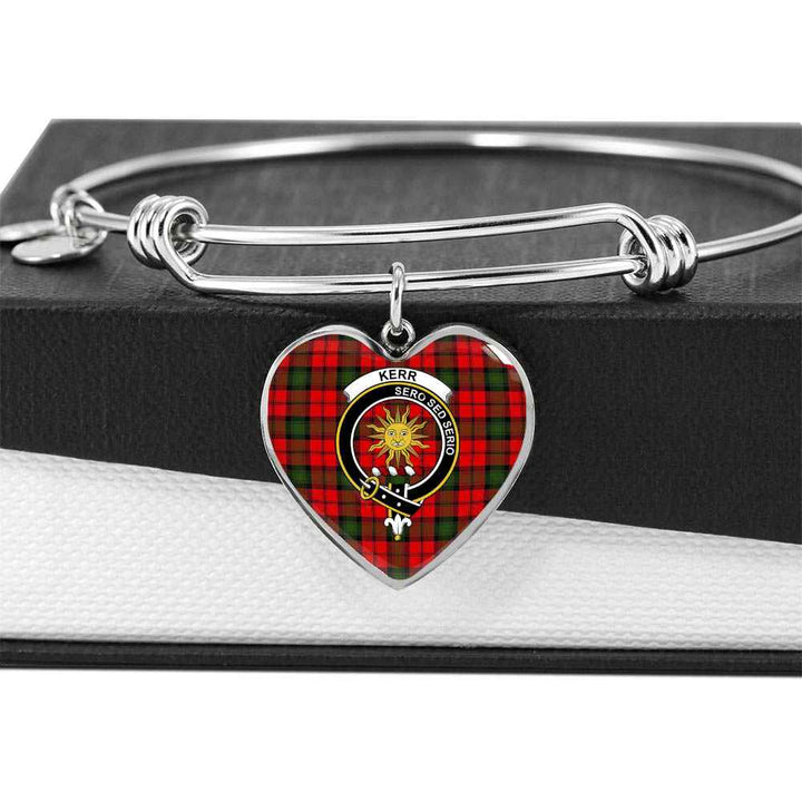 Scottish Kerr Clan Crest Tartan Bangle Heart Tartan Plaid 5
