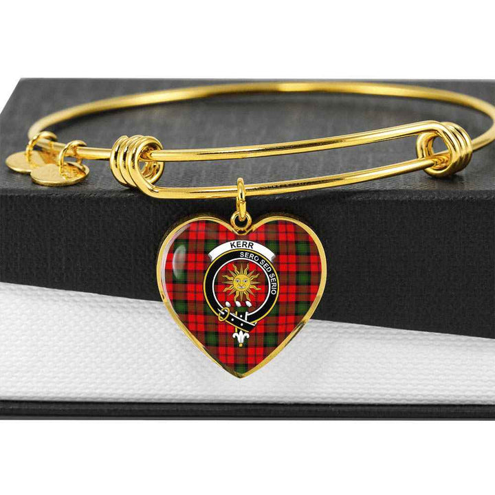 Scottish Kerr Clan Crest Tartan Bangle Heart Tartan Plaid 6