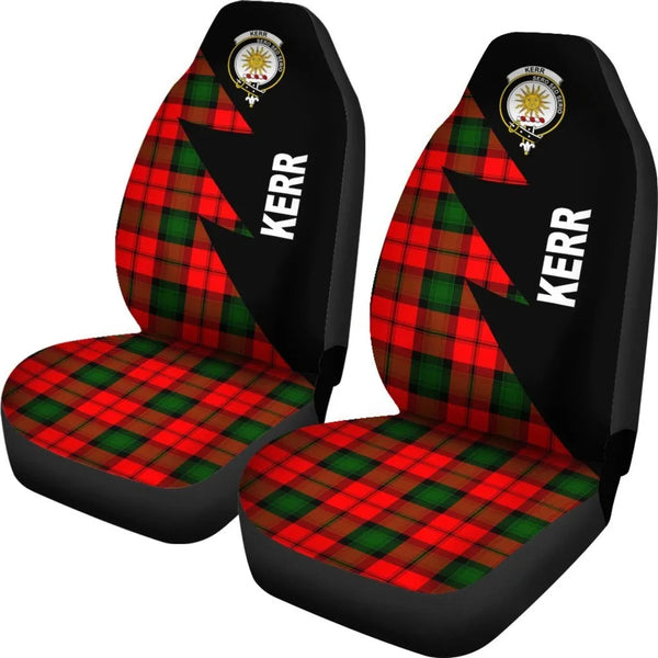 Scottish Kerr Clan Crest Tartan Car Seat Covers - Flash Style 2