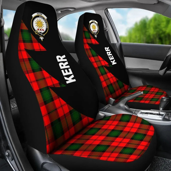 Scottish Kerr Clan Crest Tartan Car Seat Covers - Flash Style 3