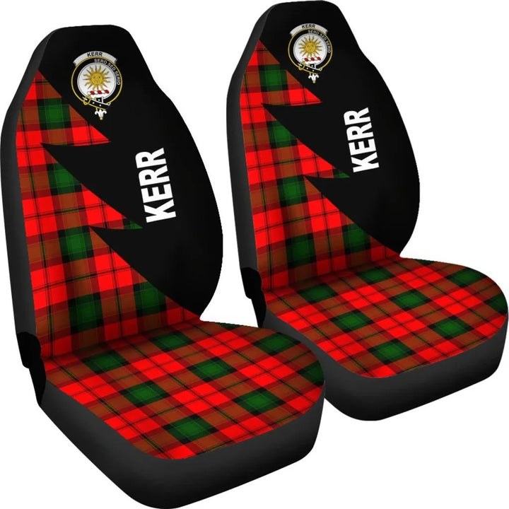 Scottish Kerr Clan Crest Tartan Car Seat Covers - Flash Style 4