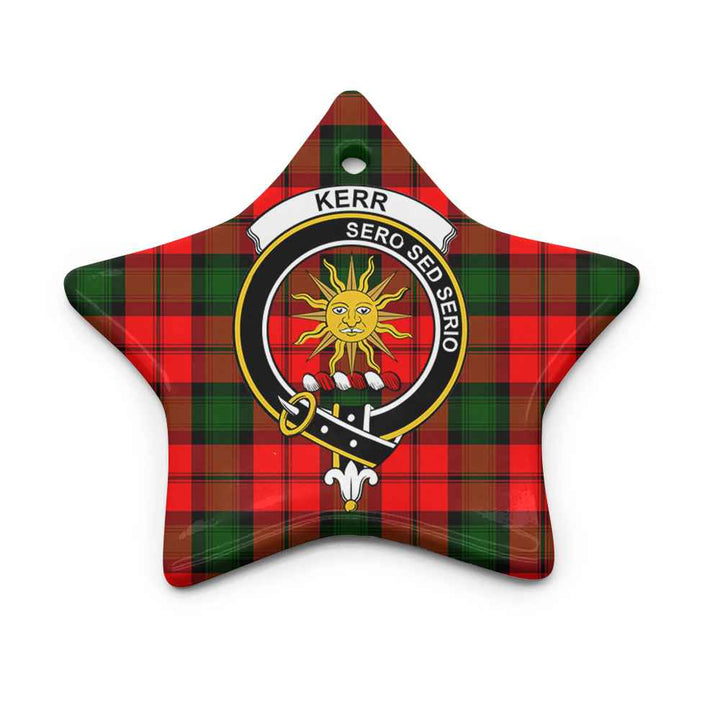 Scottish Kerr Clan Crest Tartan Ceramic Ornament Star Shape Tartan Plaid