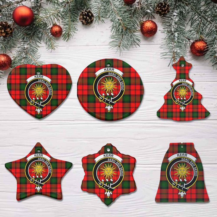 Scottish Kerr Clan Crest Tartan Ceramic Ornament All Tartan Plaid