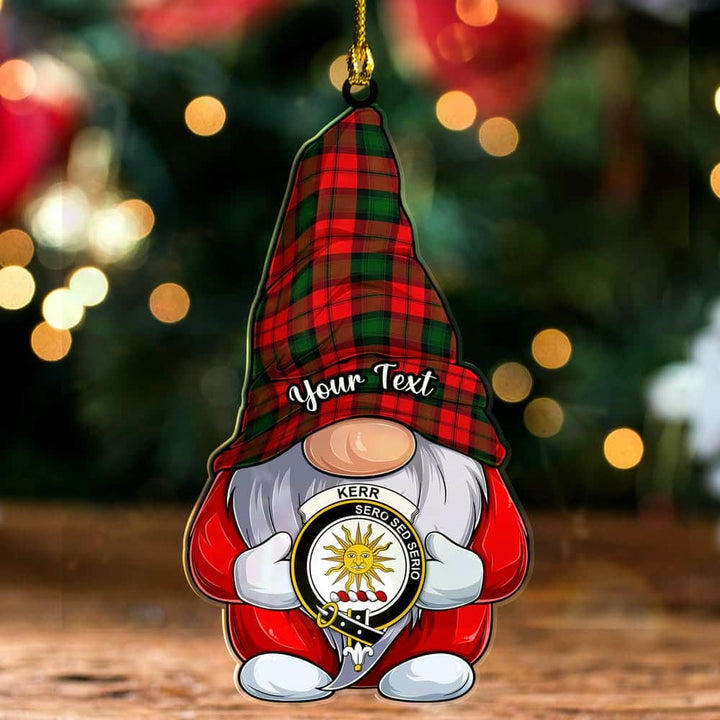 Scottish Kerr Clan Crest Tartan Christmas Gnome Ornament Custom Personalized Tartan Plaid 2