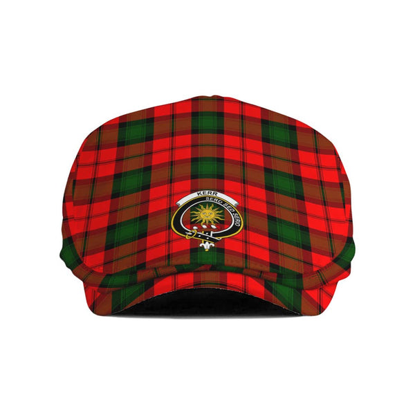 Scottish Kerr Clan Crest Tartan Flat Cap Tartan Plaid 1