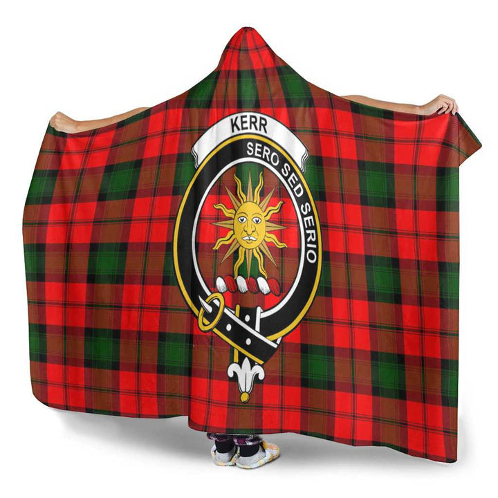 Scottish Kerr Clan Crest Tartan Hooded Blanket Tartan Plaid 3