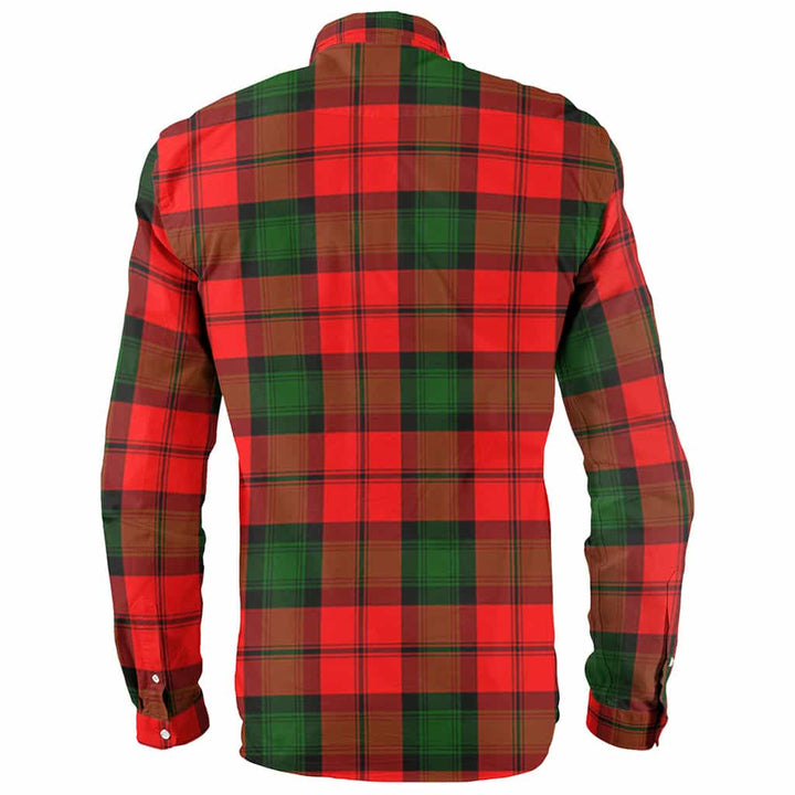 Scottish Kerr Clan Crest Tartan Long Sleeve Shirt Back Side Tartan Plaid