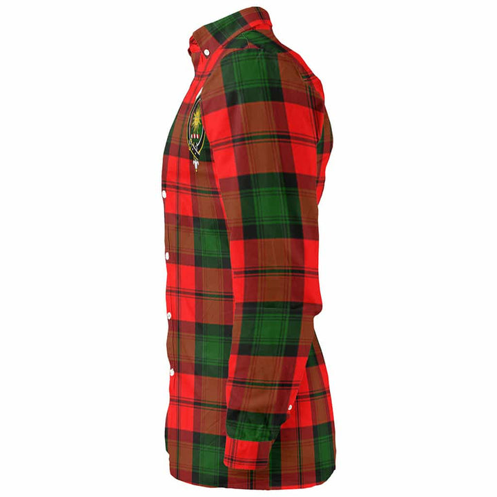 Scottish Kerr Clan Crest Tartan Long Sleeve Shirt Tartan Plaid