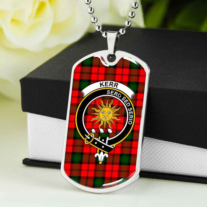 Scottish Kerr Clan Crest Tartan Military Dog Tag Necklace Tartan Plaid 5