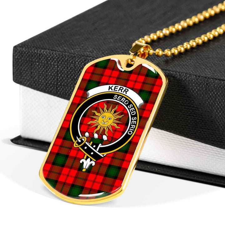 Scottish Kerr Clan Crest Tartan Military Dog Tag Necklace Tartan Plaid 6