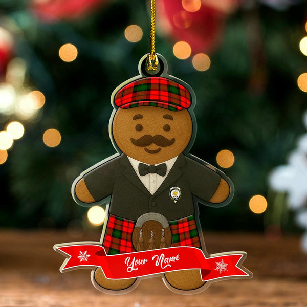 Scottish Kerr Clan Crest Tartan Ornament Custom Gingerbread Scotsman Tartan Plaid
