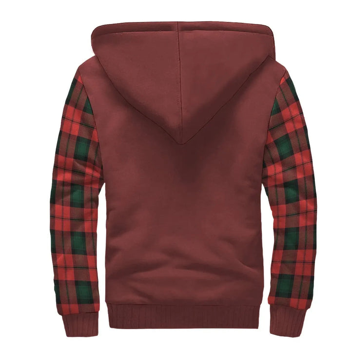 Scottish Kerr Clan Crest Tartan Plaid Sleeve Sherpa Hoodie