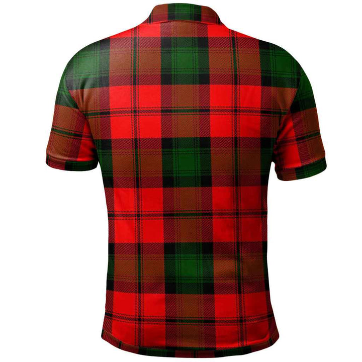 Scottish Kerr Clan Crest Tartan Polo Shirt Back Side Tartan Plaid