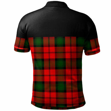 Scottish Kerr Clan Crest Tartan Polo Shirt - Horizontal Style Back Side Tartan Plaid