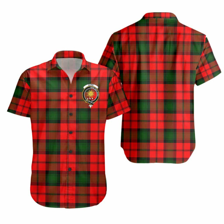 Scottish Kerr Clan Crest Tartan Short Sleeve Shirt Tartan Plaid
